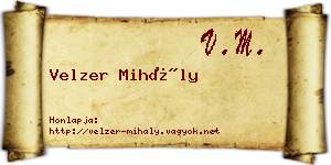 Velzer Mihály névjegykártya